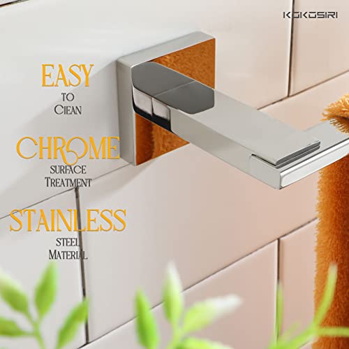 KOKOSIRI Hand Towel Bar Chrome Bathroom Hardware Towel Ring Holder Wall Mounted for Kitchen Toilet Cabinet, 2 Pack Polished Stainless Steel B3006