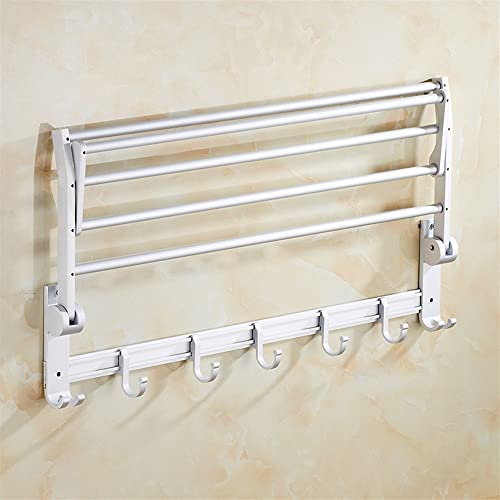 HIGOH Towel Racks,Bathroom Towel Rack Wall Mounted Towel Holder,Towel Rack,Wall-Mounted Solid Alumitowel Holder,Foldable Design Bathroom Accessor