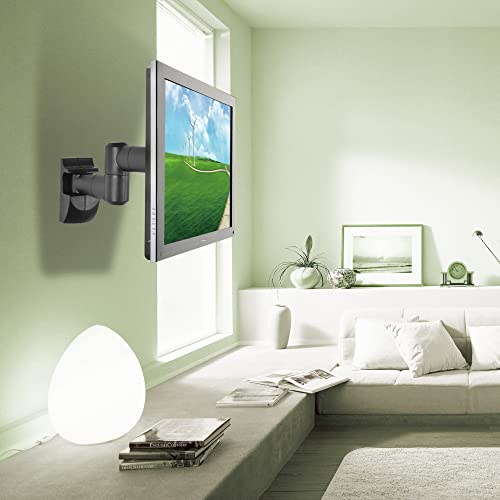 ProperAV Swing Arm TV Wall Bracket 23" 24" 28" 32" 37" 40" 42" 43" Tilt 20° VESA Max 200x200 Dual Pivot Black
