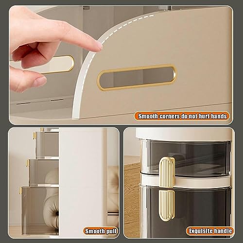 Bathroom Storage Corner Floor Cabinet, Narrow Bathroom Toilet Paper Storage Cabinet with Casters, 2/3/4 Tier Mobile Utility Cart for Bathroom, Ki