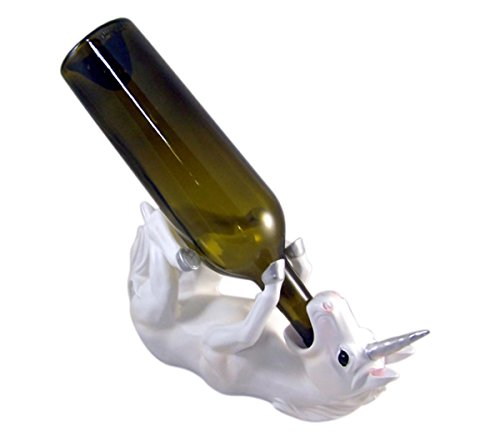 DWK-HD38152 - Adorable 11 Inch Unicorn Wine Bottle Holder Figure - Home Decor Sculpture Decoration with Amazing Detail - Decorative Fantasy Anima