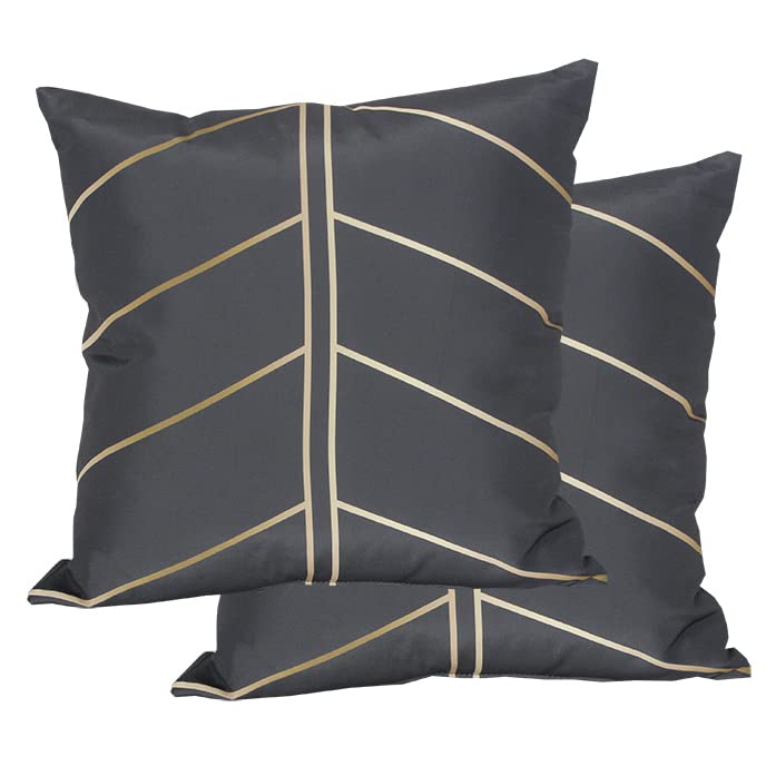 Gardenwize - Pack of 2 Outdoor Scatter Cushions, Garden Furniture Cushions - Covers & Pillows (Gold Palm)