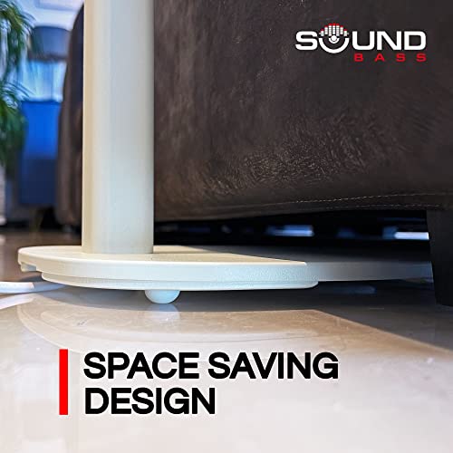 2 x Soundbass ONE Floor Stand, White, Compatible with Sonos ONE, ONE SL & Play:1, Full Hardware Kit Included, Designed in The UK