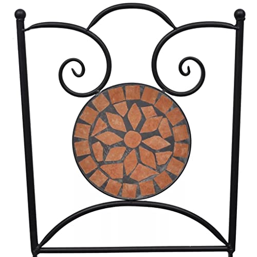 TJLSS Bistro furniture 3 pcs Ceramic tiles Terracotta decorative and functional garden furniture set