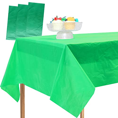 MLMOMVME 3Pcs Rose Gold Dot Table Cloth Plastic Rectangle 137 x 274cm Large Party Table Cover Picnic Baby Shower Birthday Weddings Indoor Outdoor