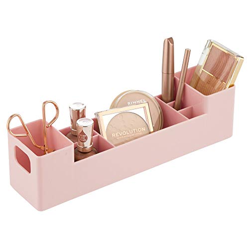 mDesign Medicine Box with Side Handles for The Bathroom – Stackable Pill Box with 7 Compartments for Medicines, Vitamins or Plasters – Medicine O