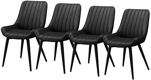 Modern Kitchen Dining Room Chairs Set Of 4 Dining Chairs Leather Soft Seat Living Room Chairs Non-Slip Metal Legs Kitchen Chairs For Reception Of