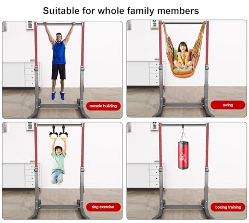 Pull Up Bar With Adjustable Height Horizontal Bar Multifunctional Dip Bar Pull-Up Bar Strength Training Workout Exercise Fitness Equipment For Ho