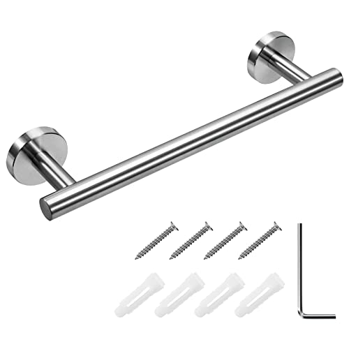 Towel Rail Wall Mounted 304 Stainless Steel Brushed Finish Towel Holder Single Towel Bar Small Towel Rack for Bathroom and Kitchen 30cm (Brushed