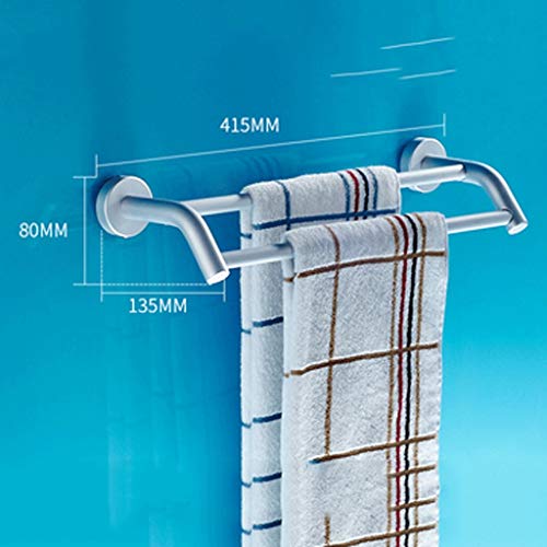 N/A Double Towel Bar Stainless Steel Bathroom Kitchen Towel Holder Dual Towel Rod Rustproof Wall Mount Towel rack