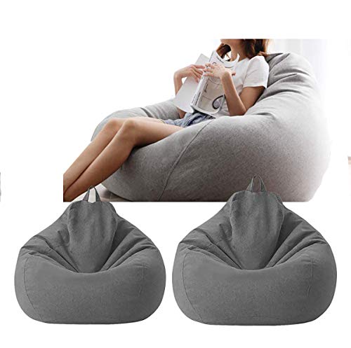 happytrade Bean Bag Chair Sofa Cover, Lazy Lounger Bean Bag Storage Chair Cover Without Filling (Grey 1, 70 * 80cm)