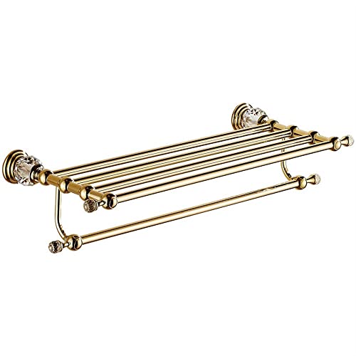 HIGOH Towel Racks, Bathroom Towel Rack Wall Mounted Towel Holder,Crystal Plated Towel Rack,Bathroom Hardware Towel Holder,Bathroom Shelf with Tow