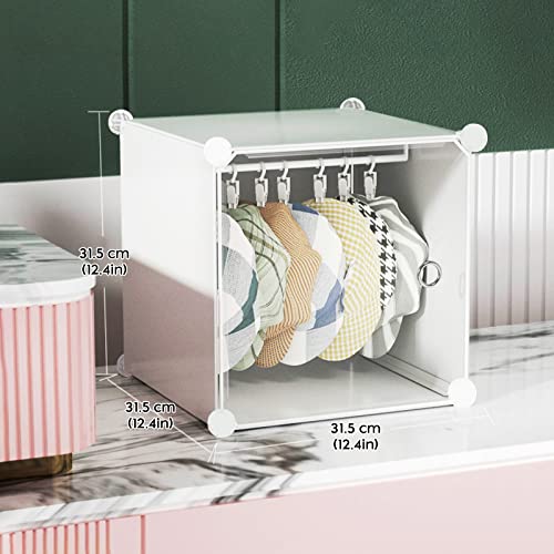HOMCENT Bathroom Floor Storage Cabinet with Doors 5-Tiers, Multi-Use DIY Free Standing Storage Cube Shelf for Books, Toys, Clothes, Tools, Each c