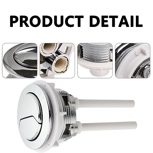 38mm Toilet Flush Button Replacement,2 Pack Toilet Dual Flush Push Button,Round Head Toilet Flush Button Replacement Accessories for Bathroom Toi
