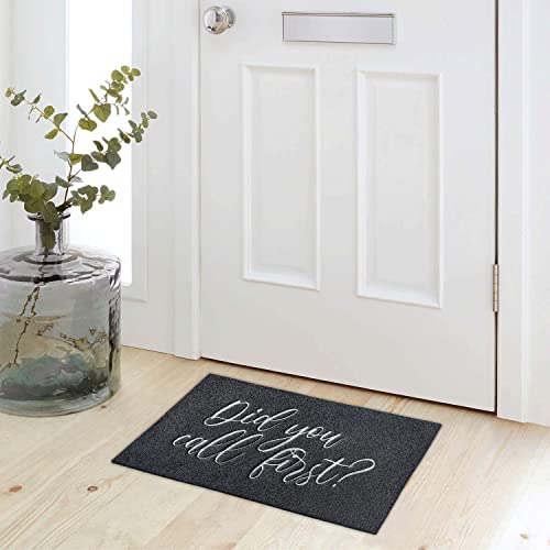 JJUUYOU Welcome Mats for Front Door Did You Call First Rugs Outdoor Black Doormat with Non Slip Rubber Rugs Decor for Home Farmhouse Balcony Pati