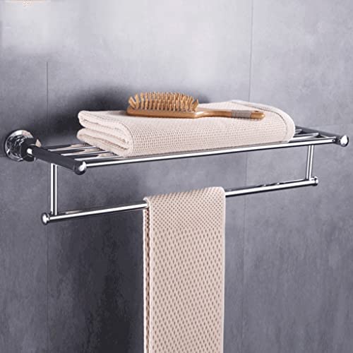 HIGOH Towel Racks, Bathroom Towel Rack Wall Mounted Towel Holder,Chrome Double Layer Towel Rack,Simple Bathroom Towel Holder,Stainless Steel Bath