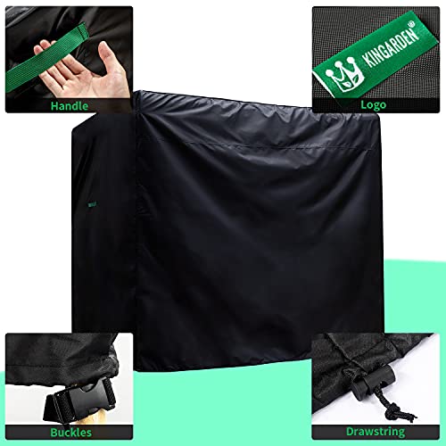 KINGARDEN 3 Seater Garden Swing Cover Waterproof 600D Oxford Fabric Garden Hammock Cover Outdoor Swing Seat Cover Windproof Rip Proof 220x125x170