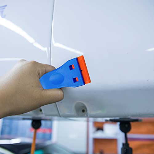 Plastic Razor Scraper Tool with 10 Plastic Razor Blades, Car Sticker Remover for Removing Glue Sticker Decals, Scraping Stickers, Labels and Deca