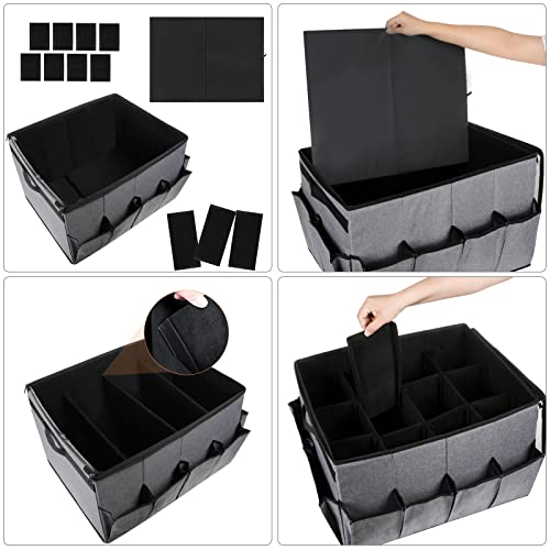 Lukeline Shoe Organizer for Closet with Transparent Cover and Adjustable Divider, Collapsible Shoe Box for 16 Pairs, Suitable for Storing Shoes a