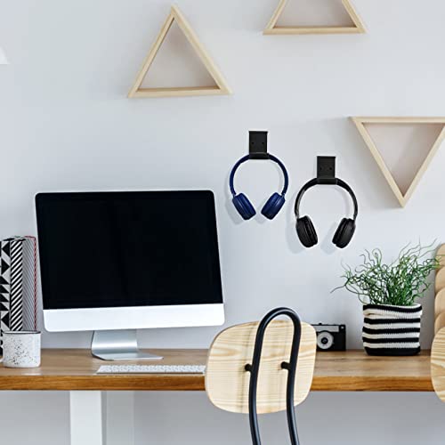 Jttxiu 2 Pieces Headphone Holder Wall Mount, Headphone Holder, Headset Holder, Headphone Stand Hanger for Wireless and Wired Headphones - Black