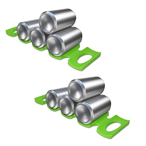 kwmobile Silicone Bottle Stacking Mat (Set of 2) - Refrigerator Organizer Holder Rack to Stack Bottles, Cans, Beer, Soda - Black