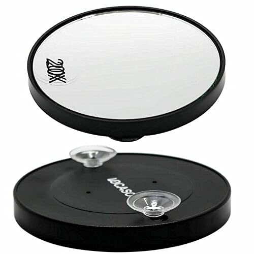 JJA 20X Magnifier Makeup Mirror, Round Magnifying 3.4 Makeup Vanity Mirror Cosmetic Mirror With Two Suction Cups for Shaving Makeup