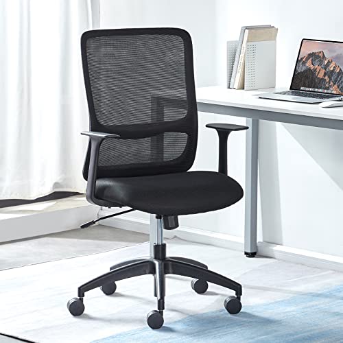 Sunon Ergonomic Office Chair - Mesh Mid-Back Desk Chair with Lumbar Support and Rollerblade Wheels