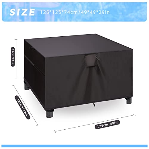 NESIFEE Garden Furniture Covers Waterproof Square Patio Table Cover Bistro Set Cover Windproof Breathable 420D Oxford Cloth for Outdoor Patio Fur