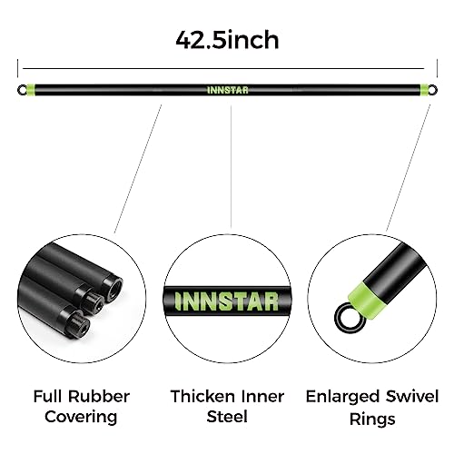 INNSTAR Portable Resistance Bands Bar, Workout bar for Powerlifting Strength Training Cardio Exercise and Home Gym