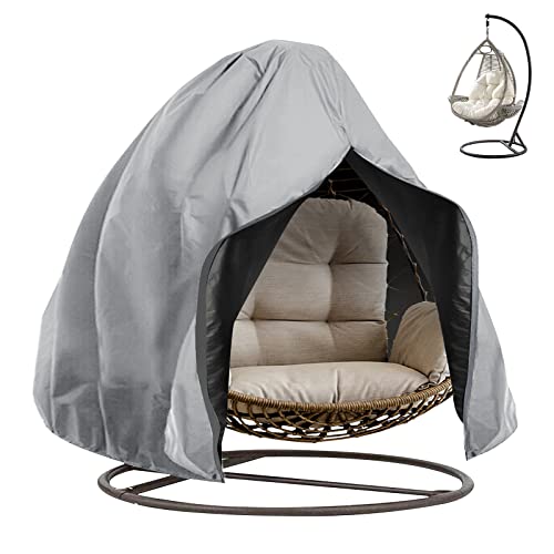 Garden Egg Chair Cover Double Patio Hanging Egg Chair Cover Waterproof 420D Oxford Fabric Swing Chair Cover with Drawstrings Double Cocoon Chair