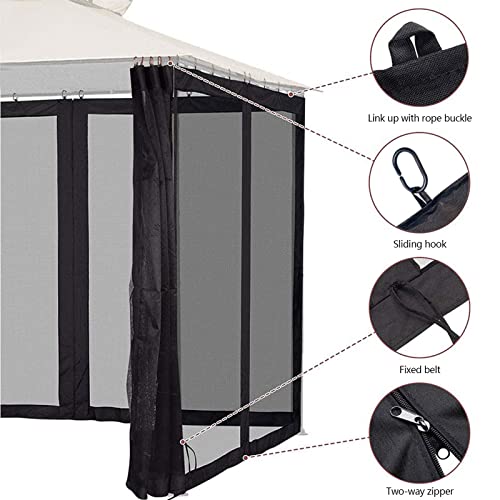 Mosquito Net with Zipper for Universal Outdoor 10x10 ftCanopy Tent,DIY Curtain Style Canopy Screen Walls for Patio Gazebo (Only Mosquito Net,Brow