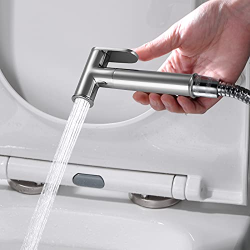 Ibergrif M22015R Concealed Handheld Bidet Sprayer Kit, Muslim Bidet Spray with Shattaf Sprayer, Shower Hose, Single Cold Water Only, Chrome, Silv