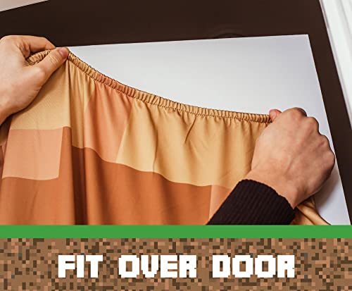 Robe Factory LLC Minecraft Oakdoor Fabric Door Cling | 34 x 82 Inches