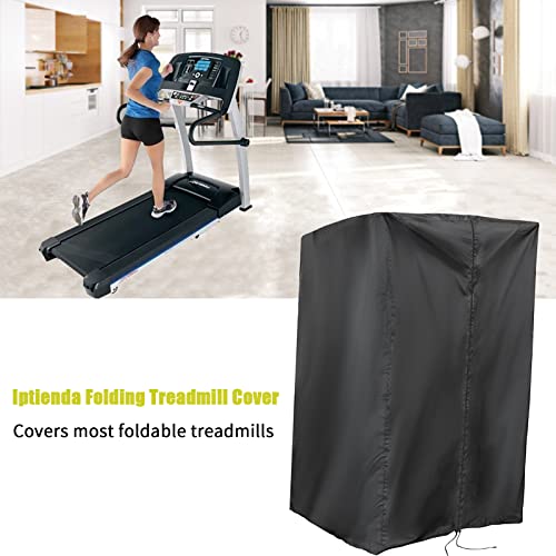 Iptienda Treadmill Cover, Waterproof Folding Treadmills Cover for Home Running Machine Outdoor Treadmill Dust Covers - 117x97x168cm (Black)
