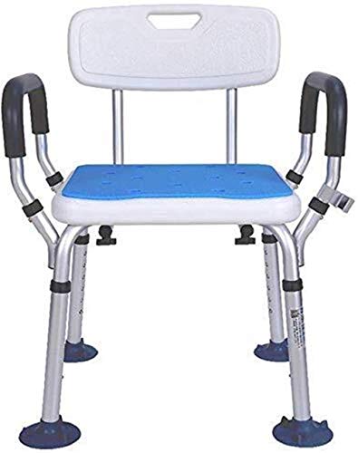 Bath Stools,Shower Stool Bath Chair Bathroom Seat - Lightweight Aluminum - Portable - Easy to Install - with Backrest - Older People with Disabil