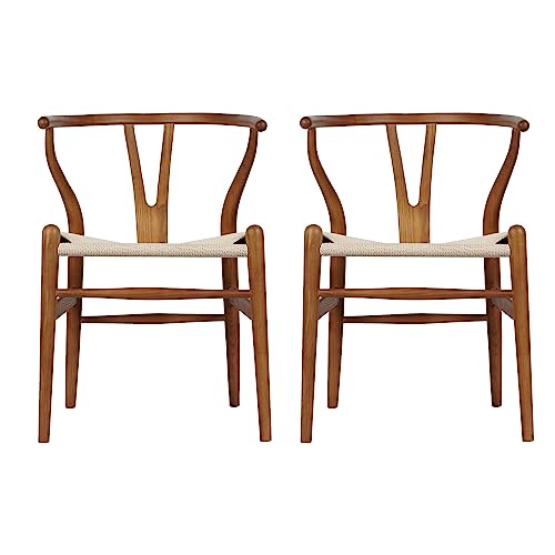Tomile Dining Chair Y Chair Solid Wood Dining Chairs Rattan Armchair Natural (ash wood black)