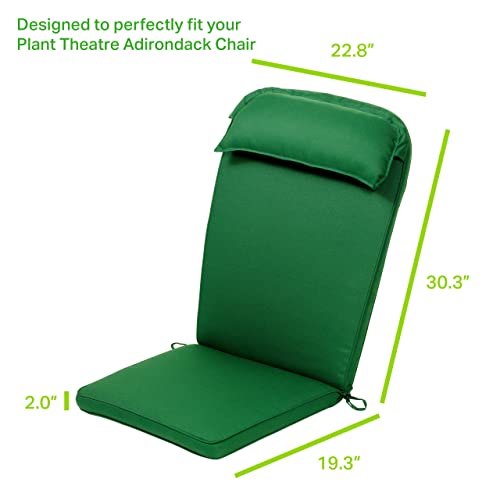 Plant Theatre Adirondack Chair Luxury High Back Cushion with Head Pillow in Cool Navy