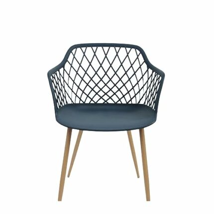 WALNUT Plastic Dining Chairs Hollow-Out Armchair Plastic Stool Creative Idea Furniture Multi-Scene (Color : D, Size : Light Grey)