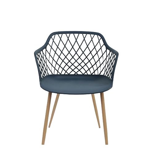 LUKEO Plastic Dining Chairs Hollow-Out Armchair Plastic Stool Creative Idea Furniture Multi-Scene (Color : Argento, Size : Light Grey)