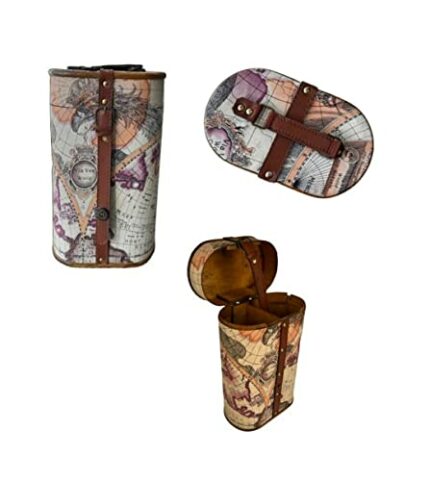 Wooden Wine Gift Box 2 Bottles Metal Ceiling Bottle Rack Vintage Display Wine Storage Holder Shelf Sitter for Kitchen Bar