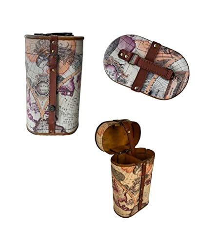 Wooden Wine Gift Box 2 Bottles Metal Ceiling Bottle Rack Vintage Display Wine Storage Holder Shelf Sitter for Kitchen Bar