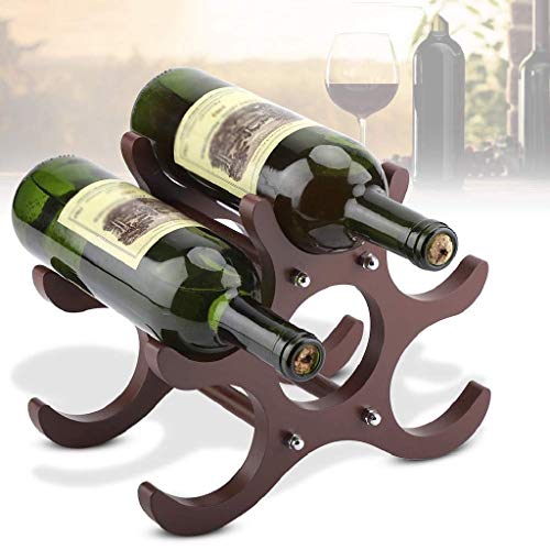 DLOETT Wooden Wine Rack- Stores Bottles of Wine - Sleek and Chic Looking - Minimal Assembly Required (Brown)
