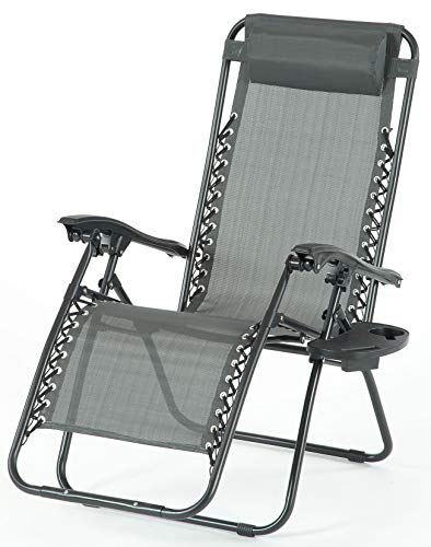 SunTime Outdoor Royale Black Gravity Garden Relaxer With Cup Holder