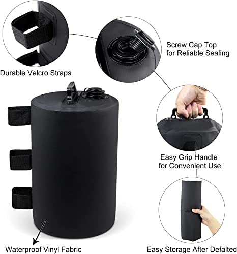 MRWiZMS Gazebo Water Weights Bag, Portable Leg Weights Water Fillable Weights,Leg Weights for Pop Up Gazebo,Patio Umbrella, Outdoor Furniture,4 P
