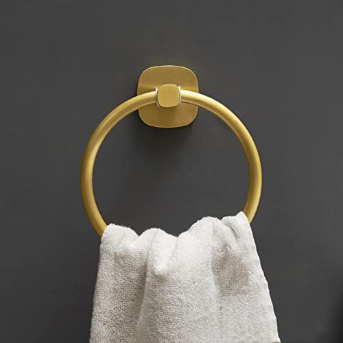 HIGOH Towel Racks,Bath Towel Holder,Bathroom Hand Towel,Nordic Towel,Bathroom Towel Rack,Brushed Simple Space Aluminum round Towel Hanger