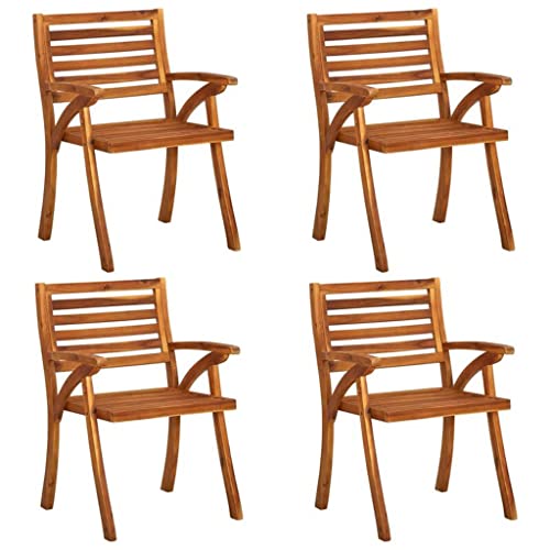 DLOETT 5 Piece Garden Dining Set Solid Acacia Wood Outdoor Space with this Wooden Garden Dining Set