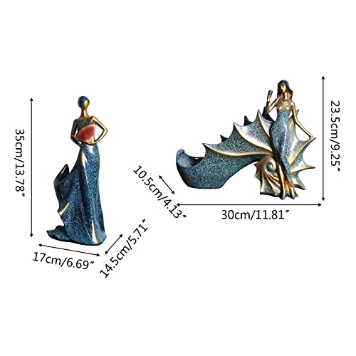 European Nordic Style Wine Rack Folding Fan Beauty Girl Statue Resin Figurines Champagne Bottle Holder Desktop Decor Resin Wine Rack