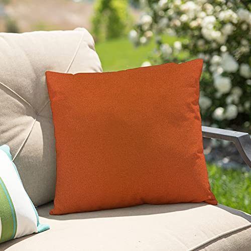 Ruisita 2 Pack 18 x 18 Inches Waterproof Pillow Covers Square Garden Cushion Case Decorative Outdoor Throw Pillow Covers for Home Garden Patio (O