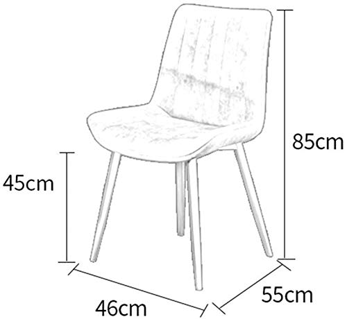 Modern Kitchen Dining Room Chairs Retro Design Faux Leather Dining Chairs Set Set Of 6 With Upholstered Back And Cushion Metal Legs (Color : B, S