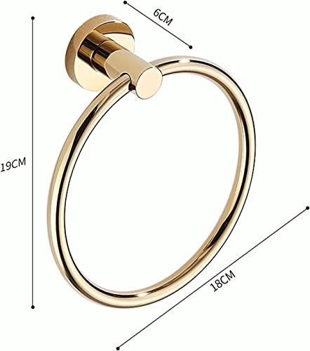 RAKUTE All Copper Towel Ring, Towel Rack, Towel Hanging Towel Rail, Light Luxury Round Bathroom Hand Towel Holder Bathroom Ring